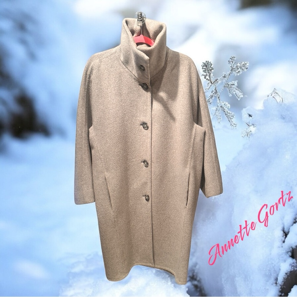 Annette Gortz CANDY (33111) 100% Wool Grey Teddy Style Coat (Sz MED) (VGUC)